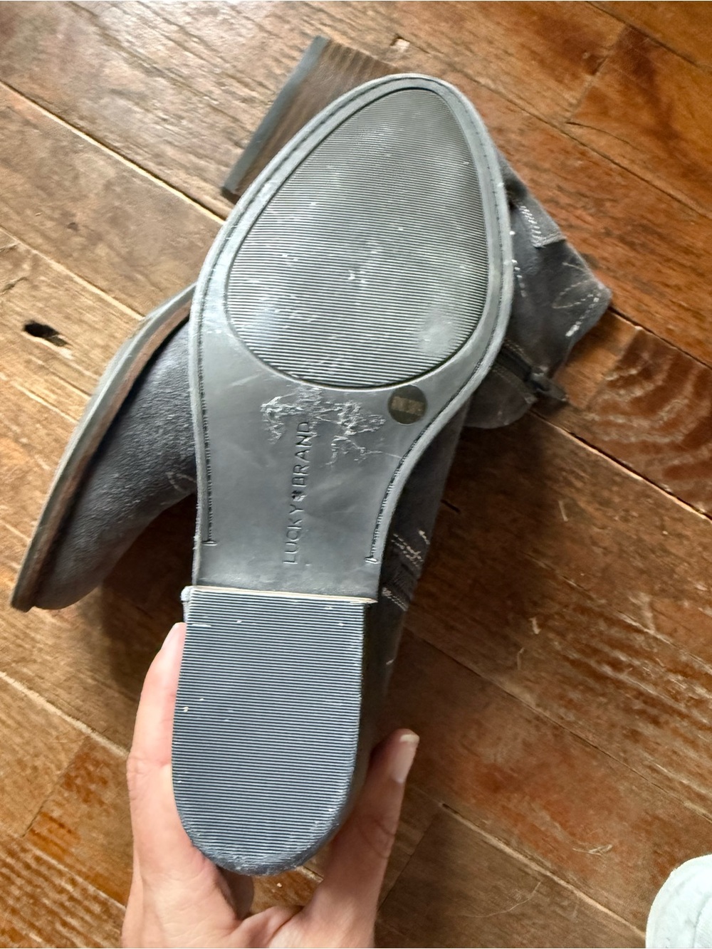 Lucky Brand Gray Suede Festival Western Ankle Boots - Picture 3 of 4